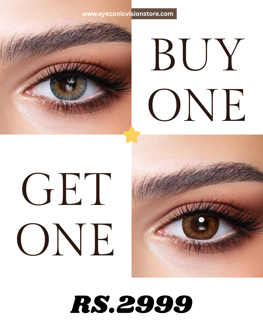 BUY 1 GET 1 FREE BLUE & BROWN CONTACT LENSES