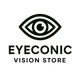 Logo of EYECONIC Vision Store with an eye symbol on a white background